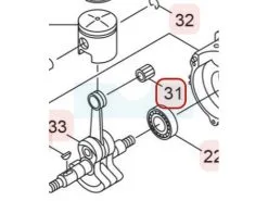 Roulement D'axe De Piston Pour Souffleur Maruyama (265225)